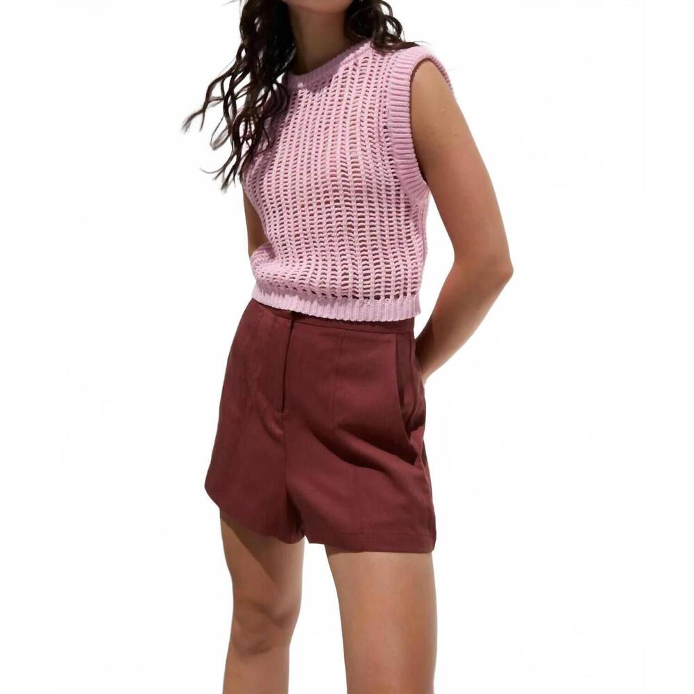 NEW DELUC mendes short in red brown